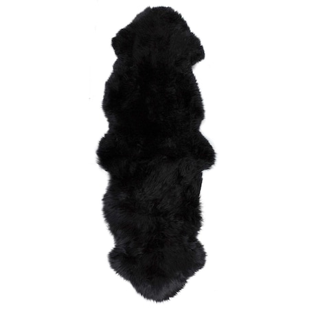 Palacedesigns 2 x 2 x 6 in. New Zealand Double Sheepskin Rug Black PA2479197